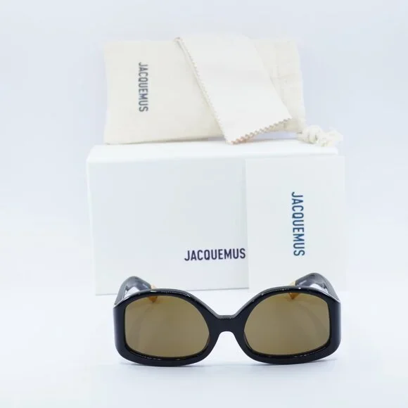 Jacquemus COLAPSO JAC/15 C1 Geometric Sunglasses - Black/Brown
